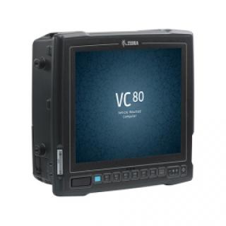 Zebra VC80 targonca terminál: 26,4cm (10,4''), érintő kijelző, rezisztív, 6 funkció gomb, fényerő: 400cd, USB, powered-USB, RS232 (2x), Bluetooth, Wi-Fi (802.11ac, belső antenna), audió, 1024x768 pixel, Intel Dual Core, 1.3GHz, RAM: 2 GB, SSD: 32 GB, IP66